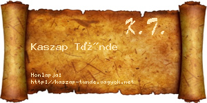 Kaszap Tünde névjegykártya